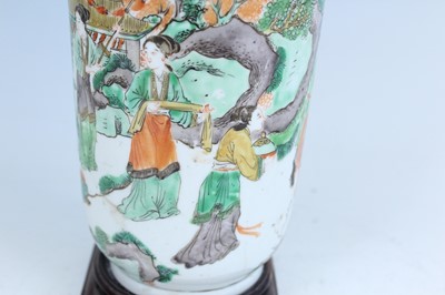 Lot 178 - A pair of Chinese famille verte vases...