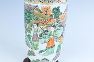Lot 178 - A pair of Chinese famille verte vases...