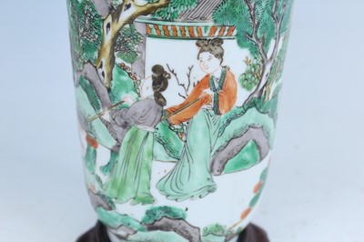 Lot 178 - A pair of Chinese famille verte vases...