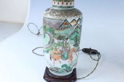 Lot 178 - A pair of Chinese famille verte vases...