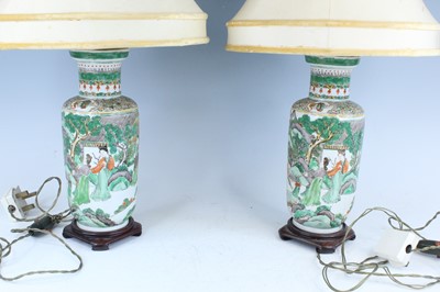 Lot 178 - A pair of Chinese famille verte vases...