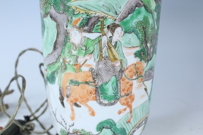 Lot 178 - A pair of Chinese famille verte vases...