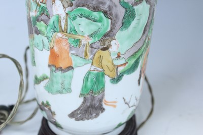 Lot 178 - A pair of Chinese famille verte vases...