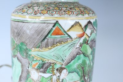 Lot 178 - A pair of Chinese famille verte vases...