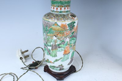 Lot 178 - A pair of Chinese famille verte vases...