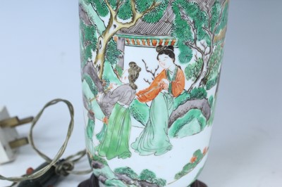 Lot 178 - A pair of Chinese famille verte vases...