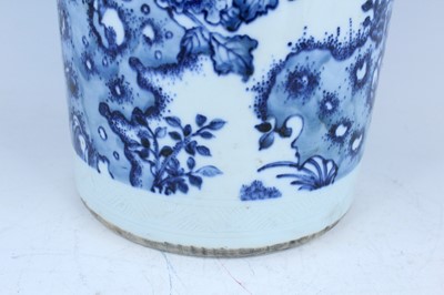Lot 23 - A Chinese blue and white cylindrical vase, in...