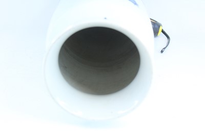 Lot 23 - A Chinese blue and white cylindrical vase, in...