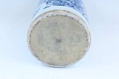 Lot 23 - A Chinese blue and white cylindrical vase, in...