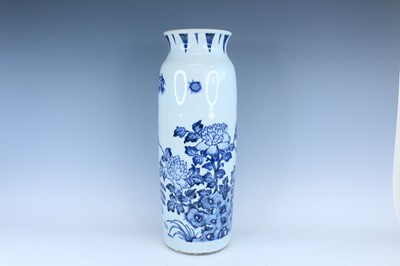 Lot 23 - A Chinese blue and white cylindrical vase, in...