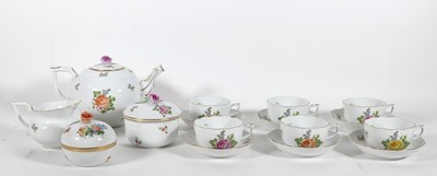Lot 92 - A Herend 'Mille Fleur' pattern tea set, six...