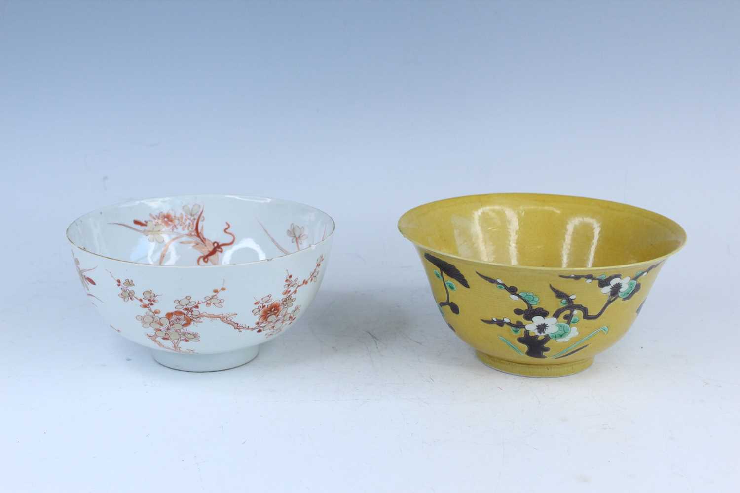Lot 181 - Two Chinese floral-decorated bowls, Qing...
