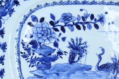Lot 14 - A Chinese blue and white meat plate, Qing...