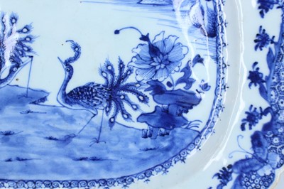 Lot 14 - A Chinese blue and white meat plate, Qing...