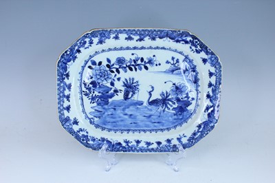 Lot 14 - A Chinese blue and white meat plate, Qing...