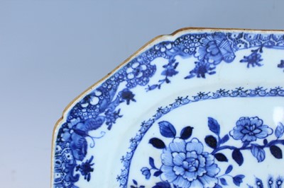 Lot 14 - A Chinese blue and white meat plate, Qing...