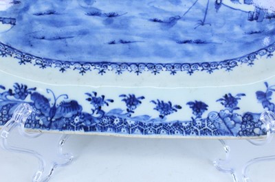 Lot 14 - A Chinese blue and white meat plate, Qing...