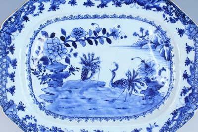 Lot 14 - A Chinese blue and white meat plate, Qing...