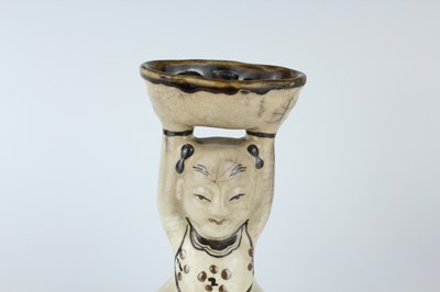 Lot 128 - A pair of Chinese Cizhou-type boy-form oil...