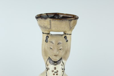 Lot 128 - A pair of Chinese Cizhou-type boy-form oil...