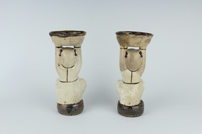 Lot 128 - A pair of Chinese Cizhou-type boy-form oil...