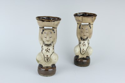 Lot 128 - A pair of Chinese Cizhou-type boy-form oil...