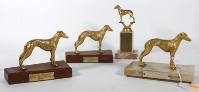 Lot 522 - A greyhound racing trophy, the gilt metal...