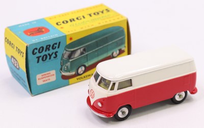 Lot 1351 - Corgi Toys, 433 Volkswagen delivery van, red...