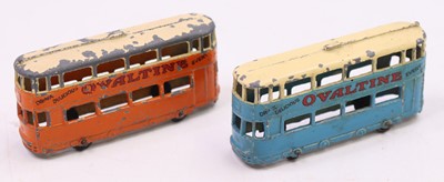 Lot 1096 - Dinky Toys pre-war No. 27 Tramcar, 2 examples...
