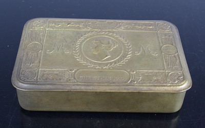 Lot 593 - A WW I Princess Mary Christmas gift tin,...