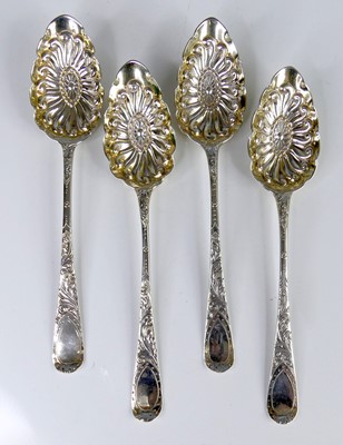 Lot 2133 - A matched set of four George III silver berry...