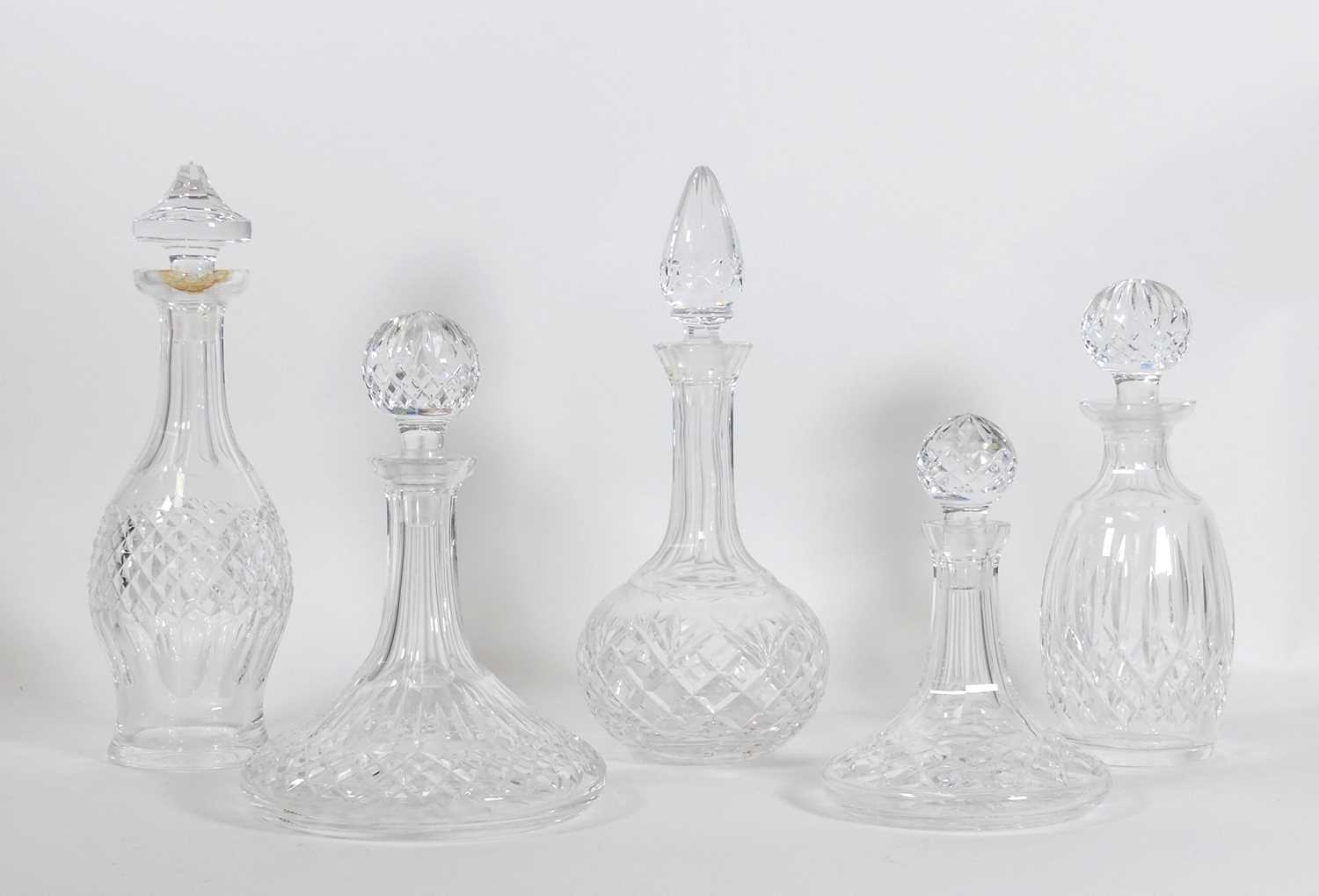Lot 49 - A group of five Waterford crystal decanters,...