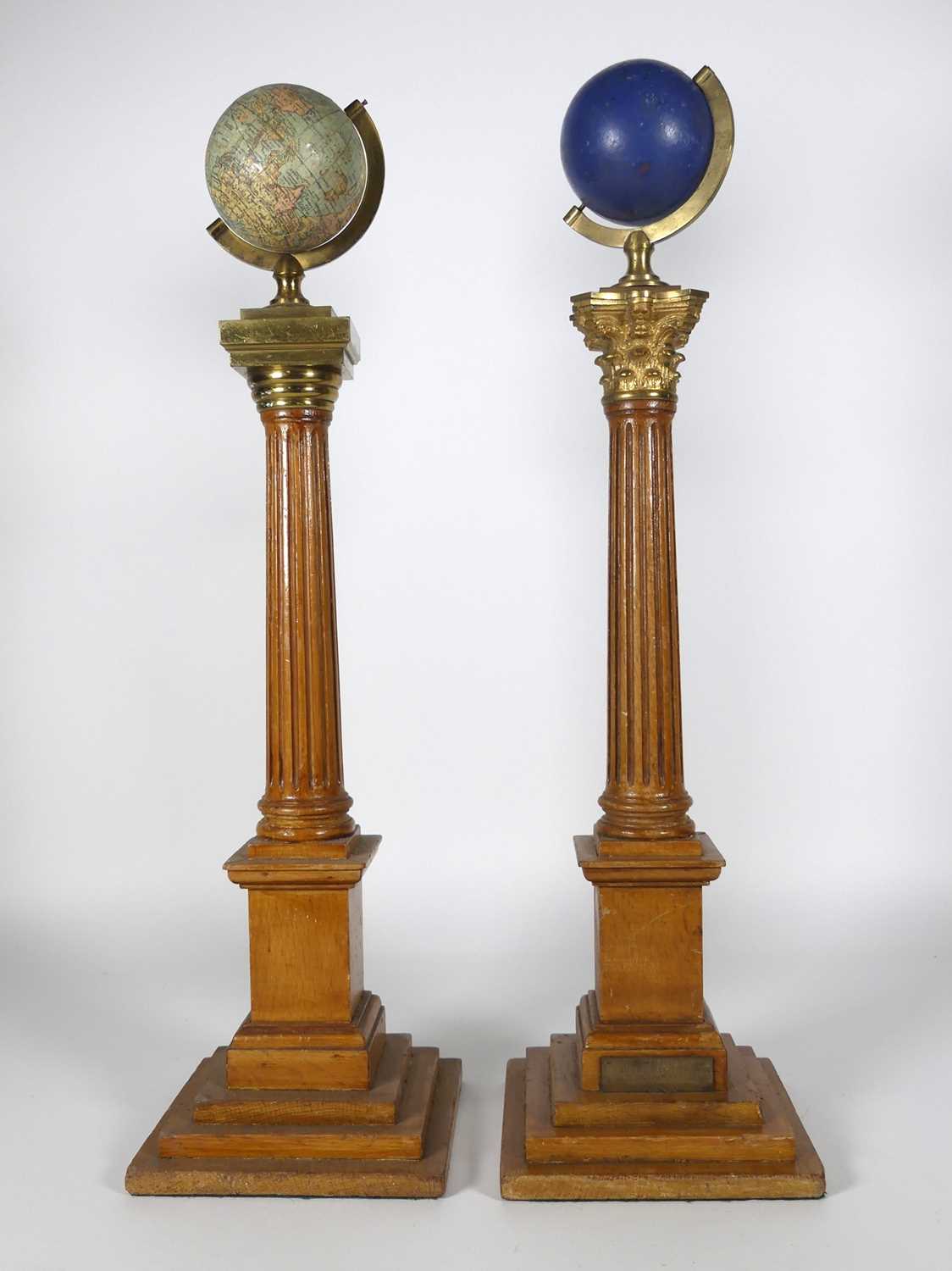 Lot 9 - A pair of Masonic globes, terrestrial and...