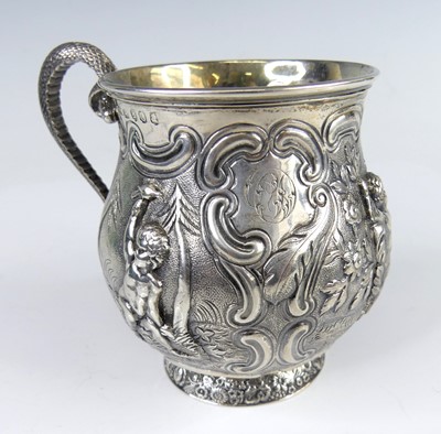 Lot 2159 - A Regency silver mug, of bellied form,...