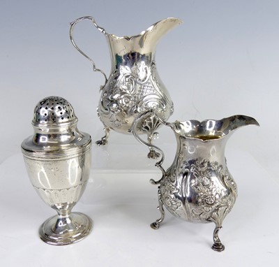 Lot 2123 - A trio of antique silver tableware, comprising...