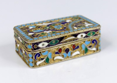 Lot 2177 - A Russian silver-gilt and enamel snuff box, of...