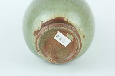 Lot 100 - A Chinese Longquan celadon jar, Ming Dynasty...