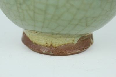 Lot 100 - A Chinese Longquan celadon jar, Ming Dynasty...