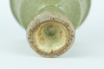 Lot 101 - A Chinese Longquan celadon stem cup, Yuan to...