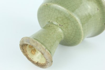 Lot 101 - A Chinese Longquan celadon stem cup, Yuan to...