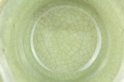 Lot 101 - A Chinese Longquan celadon stem cup, Yuan to...