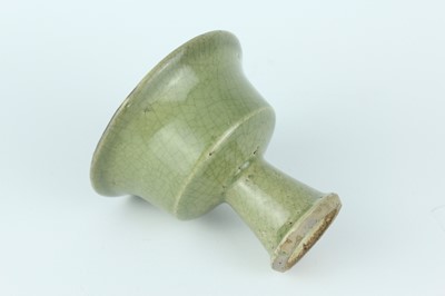 Lot 101 - A Chinese Longquan celadon stem cup, Yuan to...