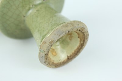 Lot 101 - A Chinese Longquan celadon stem cup, Yuan to...
