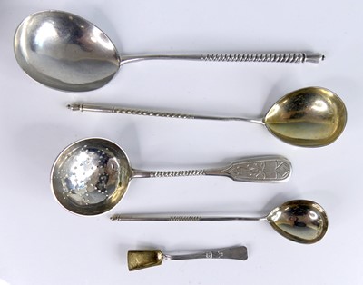 Lot 2170 - A collection of Imperial Russian silver spoons,...