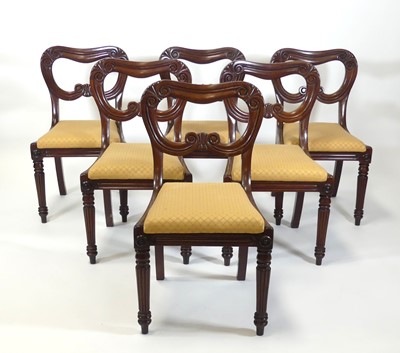 Lot 2498 - A set of six William IV mahogany kidney backed...