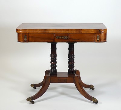 Lot 2490 - A Regency rosewood and brass mounted pedestal...