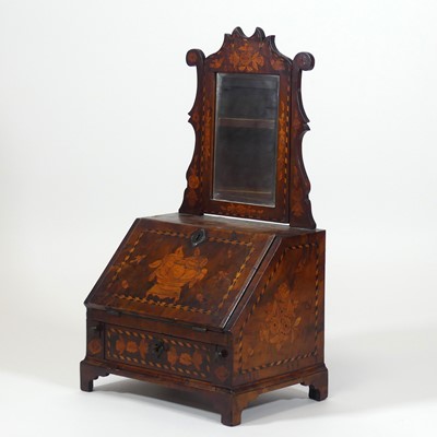 Lot 2488 - A circa 1800 Dutch walnut and floral marquetry...