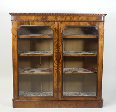 Lot 2508 - An early Victorian figured walnut glazed...
