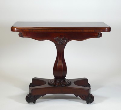 Lot 2509 - A William IV mahogany pedestal card table, the...