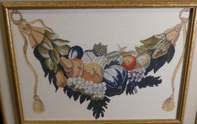 Lot 1048 - A framed tapesrty by Acanthus of a swag of...